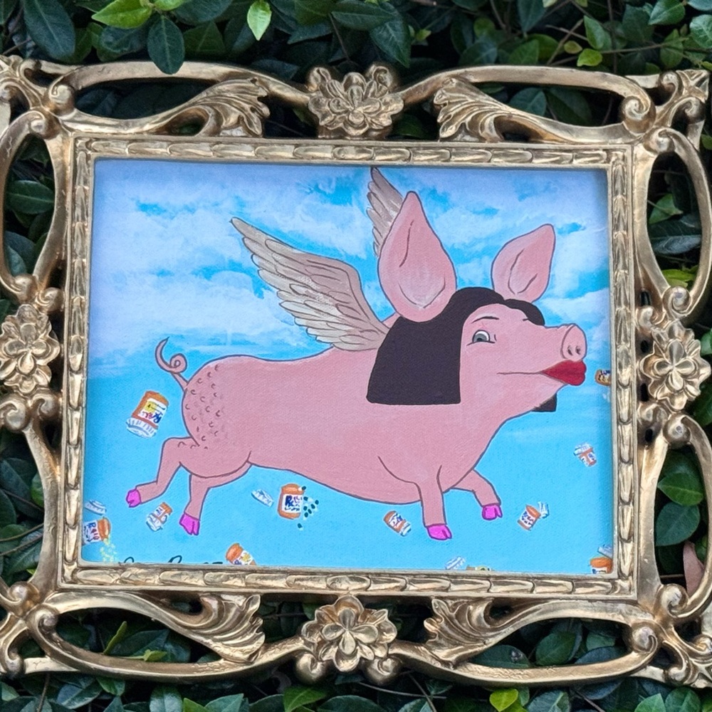 “BIG BACK” By Tamara Rose 8” X 10” Fat Ugly Pig